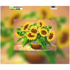 А-097(А4) ХОЛСТ. Подсолнухи. Схема для вышивки бисером СвитАрт