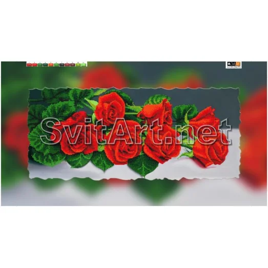 А-128 (29*60) ХОЛСТ. Розы. Схема для вышивки бисером СвитАрт