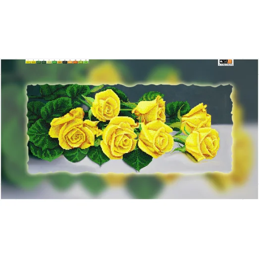 А-128а (29*60) ХОЛСТ. Розы желтые. Схема для вышивки бисером СвитАрт