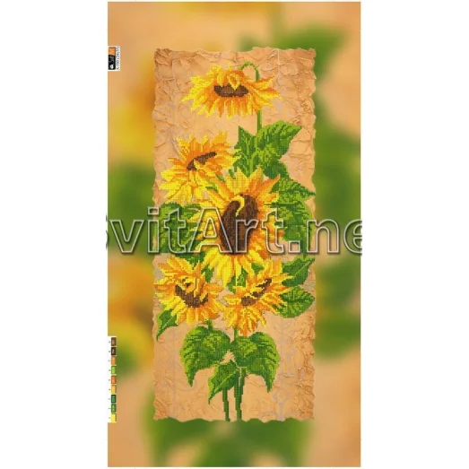 А-160 (29*60) ХОЛСТ. Подсолнухи. Схема для вышивки бисером СвитАрт