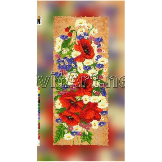 А-161 (29*60) ХОЛСТ. Маки. Схема для вышивки бисером СвитАрт