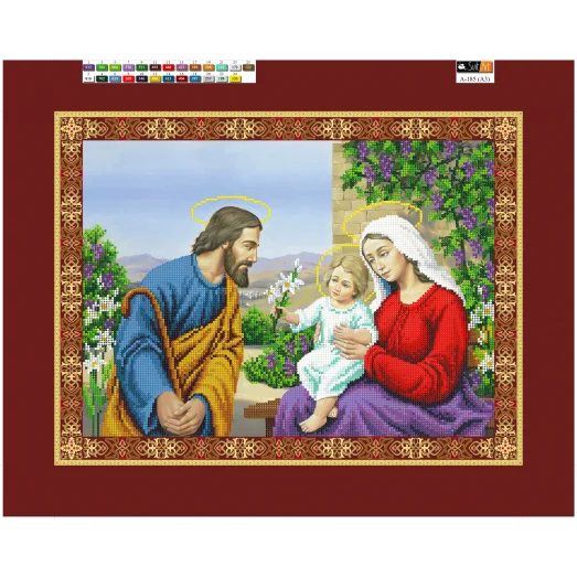 А-185(А3) ХОЛСТ. Святое семейство. Схема для вышивки бисером СвитАрт