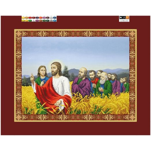 А-186(А3) ХОЛСТ. Иисус и люди. Схема для вышивки бисером СвитАрт 