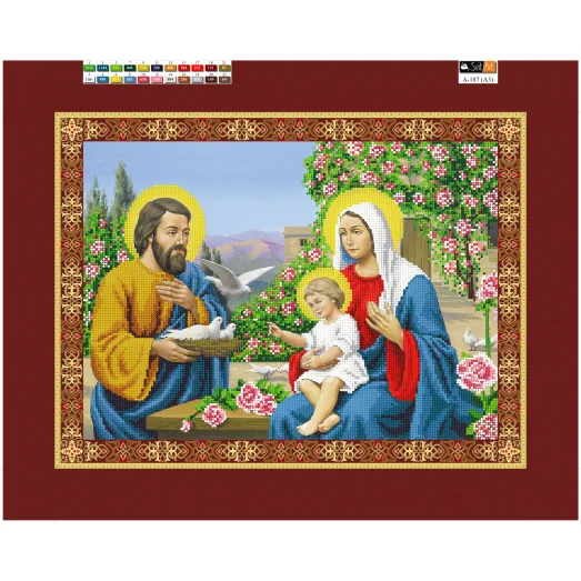 А-187(А3) ХОЛСТ. Святое семейство. Схема для вышивки бисером СвитАрт