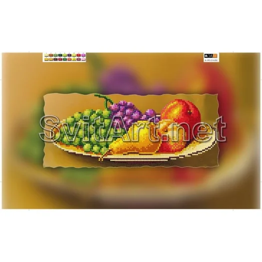 А-193(15*30) ХОЛСТ. Фруктовый натюрморт. Схема для вышивки бисером СвитАрт