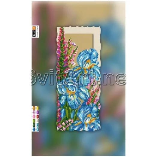 А-208b(15*30) ХОЛСТ. Цветы. Схема для вышивки бисером СвитАрт