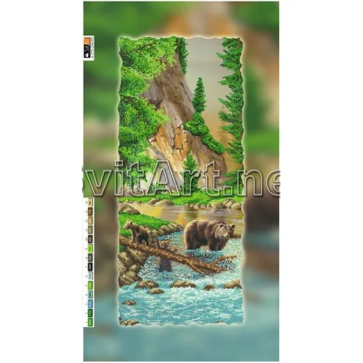 А-272 (29*60) ХОЛСТ. Медведи. Схема для вышивки бисером СвитАрт
