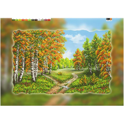 А-333(А2) ХОЛСТ. Осенний лес. Схема для вышивки бисером СвитАрт