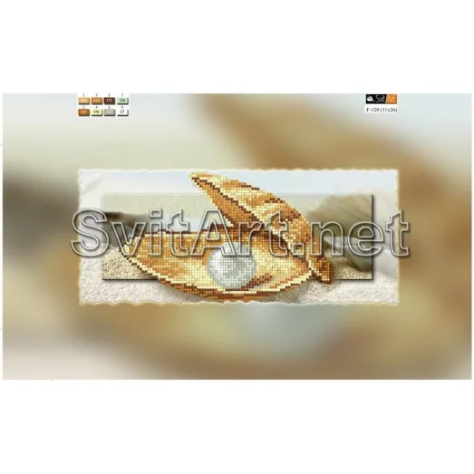F-120(15*30) ХОЛСТ. Жемчужина. Схема для вышивки бисером СвитАрт