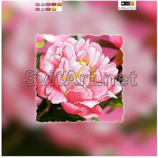 F-259a(21*21) ХОЛСТ. Цветы. Схема для вышивки бисером СвитАрт