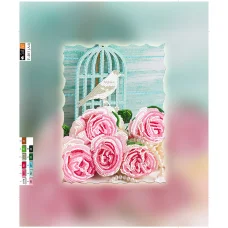 F-401(А4) ХОЛСТ. Розовые розы. Схема для вышивки бисером СвитАрт