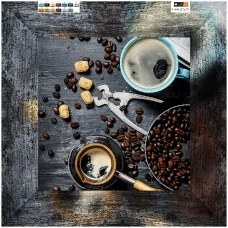 F-448 (32*32) ХОЛСТ. Ароматный кофе. Схема для вышивки бисером СвитАрт