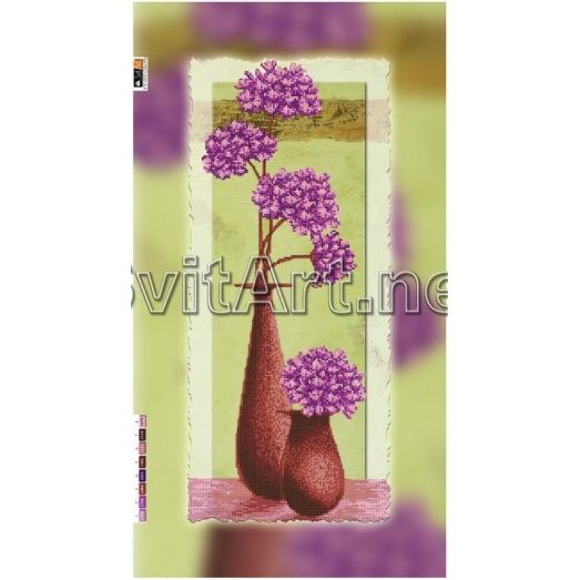 FV-032(29*60) ХОЛСТ. Фиолетовые цветы. Схема для вышивки бисером. Свит Арт