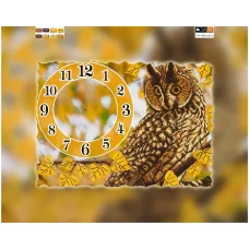 FV-054(А3) ХОЛСТ. Сова-часы. Схема для вышивки бисером. Свит Арт