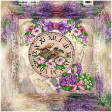 FV-151(32*32) ХОЛСТ. Часы. Схема для вышивки бисером. Свит Арт