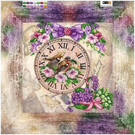 FV-151(32*32) ХОЛСТ. Часы. Схема для вышивки бисером. Свит Арт