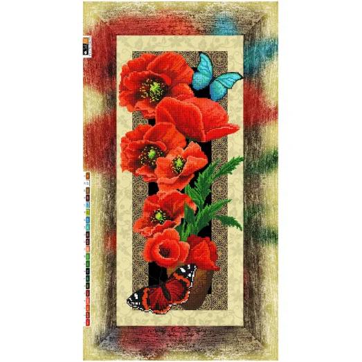 FV-170(29*60) ХОЛСТ. Маки. Схема для вышивки бисером. Свит Арт