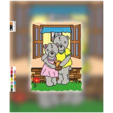 FV-176(А4) ХОЛСТ. Мишки у дома. Схема для вышивки бисером. Свит Арт