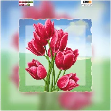 FV-260 (32*32) ХОЛСТ. Цветущие тюльпаны. Схема для вышивки бисером. Свит Арт