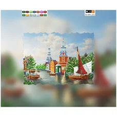 SI-095(А4) ХОЛСТ. Город на воде. Схема для вышивки бисером Свит Арт