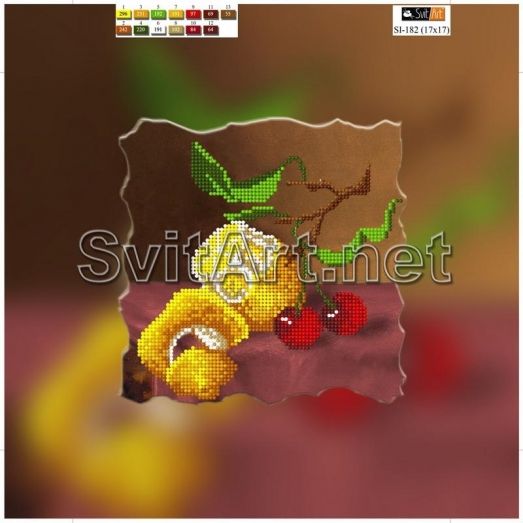 SI-182(21*21) ХОЛСТ. Лимоны. Схема для вышивки бисером СвитАрт