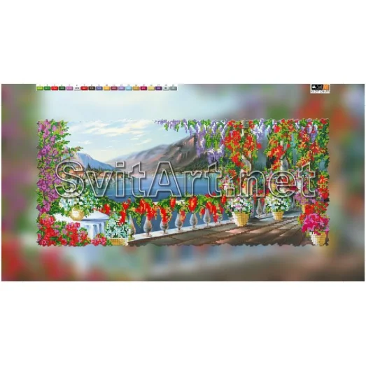 SI-257(29*60) ХОЛСТ. Цветы. Схема для вышивки бисером СвитАрт