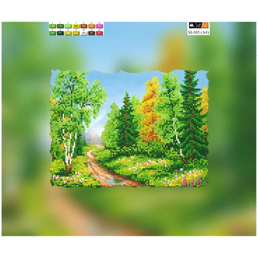 SI-305(А4) ХОЛСТ. Летний лес. Схема для вышивки бисером СвитАрт