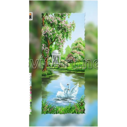 SI-308(29*60) ХОЛСТ. Лебеди. Схема для вышивки бисером СвитАрт