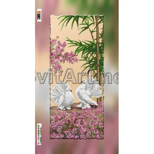 SI-426(29*60) ХОЛСТ. Голуби. Схема для вышивки бисером Свит Арт