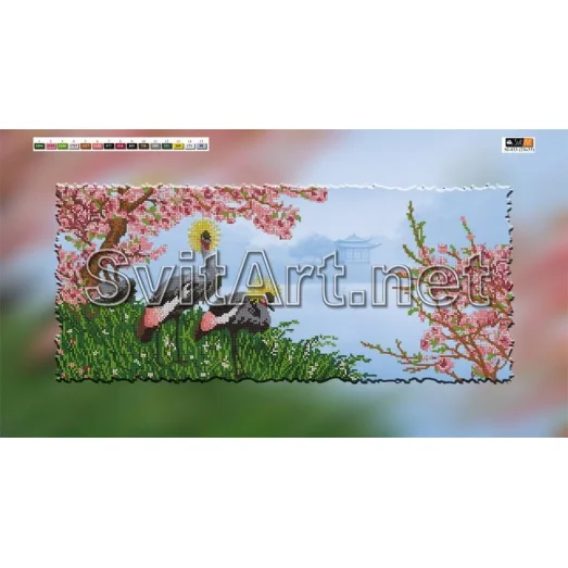SI-433(29*60) ХОЛСТ. Птицы. Схема для вышивки бисером Свит Арт