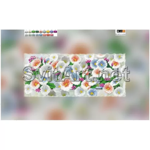 SI-545(15*30) ХОЛСТ. Тюльпаны. Схема для вышивки бисером Свит Арт 