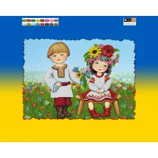 SI-552b(А3) ХОЛСТ. Козак и козачка. Схема для вышивки бисером Свит Арт