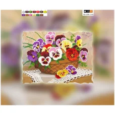 SI-610b(А4) ХОЛСТ. Фиалки. Схема для вышивки бисером Свит Арт