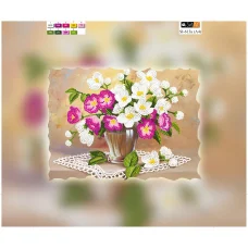 SI-613a(А4) ХОЛСТ. Яркий букет. Схема для вышивки бисером СвитАрт