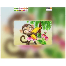 SI-620(А5) ХОЛСТ. Обезьянка. Схема для вышивки бисером СвитАрт