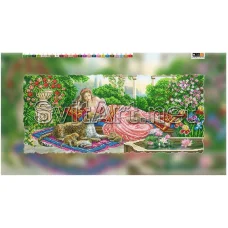 SI-626c(29*60) ХОЛСТ. Девушка и тигры. Схема для вышивки бисером СвитАрт