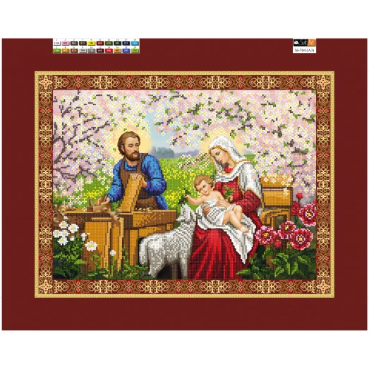 SI-704(А3) ХОЛСТ. Мадонна и дитя. Схема для вышивки бисером СвитАрт