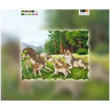 SI-718a(А4) ХОЛСТ. Семья волков. Схема для вышивки бисером СвитАрт