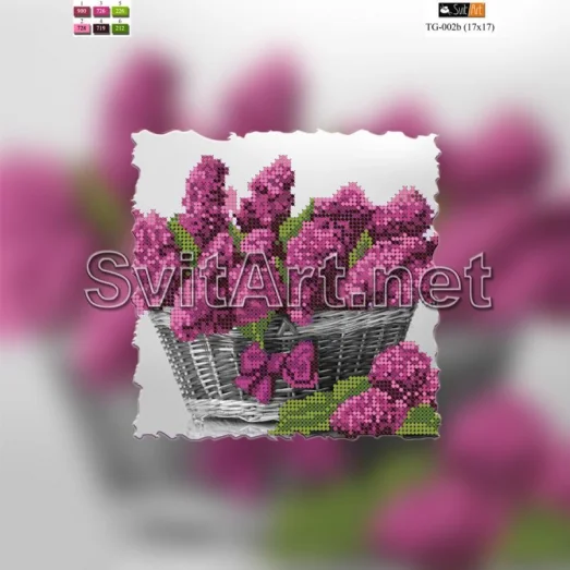 TG-002b(21*21) ХОЛСТ. Сирень. Схема для вышивки бисером СвитАрт