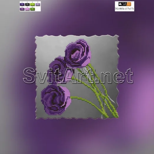 TG-003c-А(21*21) ХОЛСТ. Цветы. Схема для вышивки бисером СвитАрт