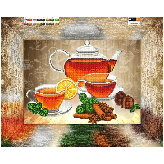 TG-044a(А3) ХОЛСТ. Чай с корицей. Схема для вышивки бисером СвитАрт