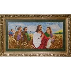 ІАП Иисус с апостолами в поле. Схема для вышивки бисером БС Солес