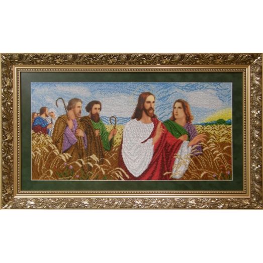 ІАП Иисус с апостолами в поле. Схема для вышивки бисером БС Солес