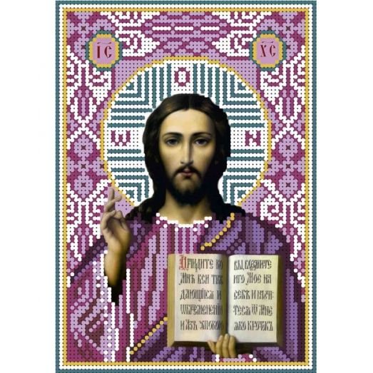 А5-И-105 Иисус Христос (Фиолетовый). Схема для вышивки бисером ТМ Acorns