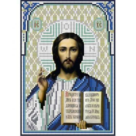 А5-И-075 Иисус Христос Синий. Схема для вышивки бисером ТМ Acorns