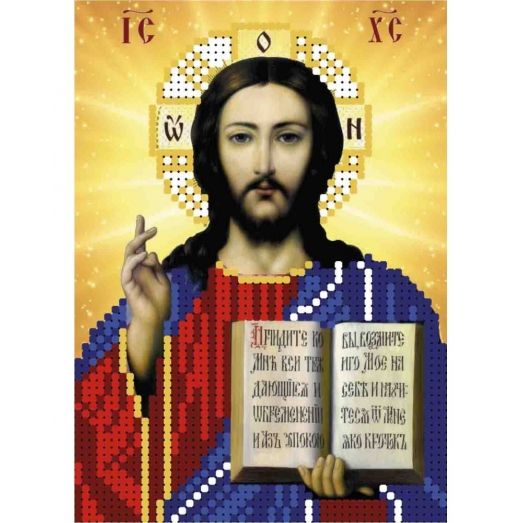 А6-И-169 Иисус Христос (золото частичная). Схема для вышивки бисером ТМ Acorns