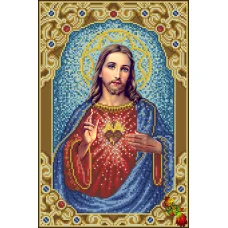 ИК3-0339 Святейшее Сердце Иисуса Христа(Под золотым сводом). Схема для вышивки бисером Феникс