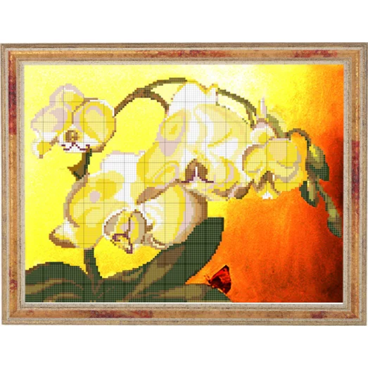 ПВ-147 Желтые орхидеи. Схема для вышивки бисером. МакЭлис