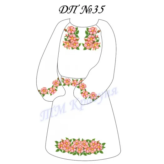 ДП-035 Заготовка детское платье для вышивки. ТМ Красуня