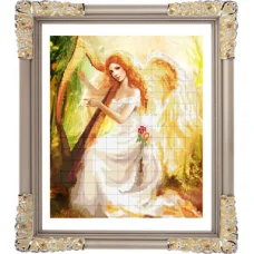 ПВ-121 Девушка и арфа. Схема для вышивки бисером. МакЭлис